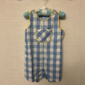 Bella Bliss Blue and White Checkered Romper